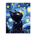 thumbnail image 1 of Starry Night Cat Kit DIY Diamond Art Cat 30x40cm, 1 of 9