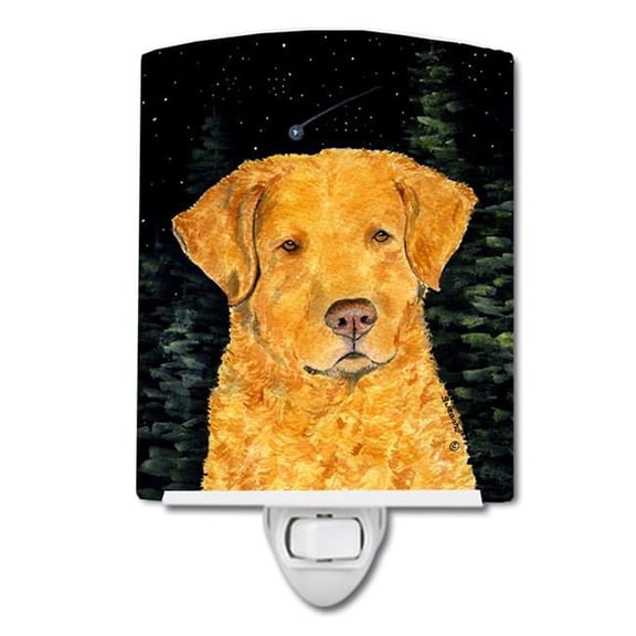 Starry Night Chesapeake Bay Retriever Ceramic Night Light