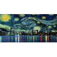 thumbnail image 1 of Starry Night Chicago - CANVAS OR PRINT WALL ART, 1 of 1