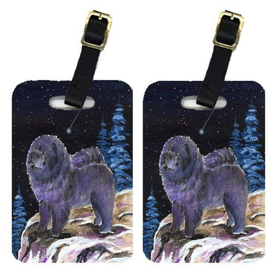Starry Night Chow Chow Luggage Tags Pair of 2