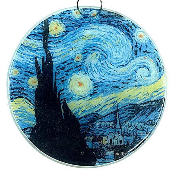 Starry Night Christmas Tree Ornament - Van Gogh Art Glass Light Catcher