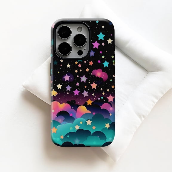 Starry Night Clouds Tough Case for Apple iPhone, Dual-Layer Polycarbonate TPU Protective Cover