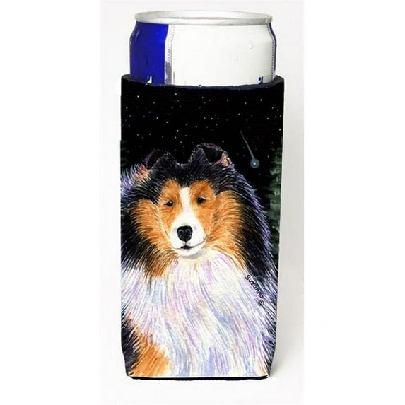 Starry Night Collie Michelob Ultra bottle sleeves For Slim Cans - 12 oz.