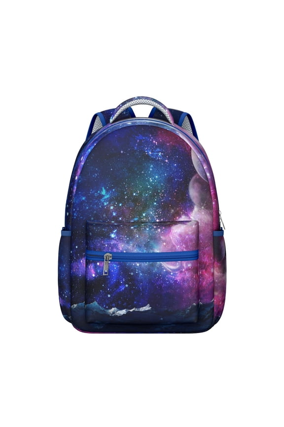Starry Night Cosmic Students Backpack Galaxy Sci-fi Lovers Outer Space Design, Adjustable Straps and Wear-Resistant School Bag
