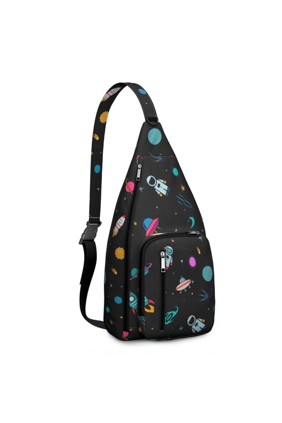 Starry Night Crossbody Bag - Van Gogh Inspired Galaxy Design Sling Backpack, Water-Resistant Pack for Urban Explorers