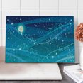 thumbnail image 1 of Starry Night Cutting Board, Night Sky with Full Moon Astronomy Theme Dots Stripes Swirls Pattern, Decorative Tempered Glass Cutting and Serving Board, Large Size, Blue Navy Blue White, by Ambesonne, 1 of 5