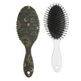 thumbnail image 1 of Starry Night Detangling Hair Brush – Vintage Celestial Paddle Brush with Soft Bristles, Mystical Sun and Moon Design, Wooden Handle Comb, 1 of 6