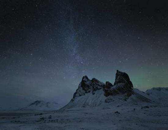 Starry Night-Eystrahorn Mountains-Iceland Canvas Art - David Clapp (22 x 28)