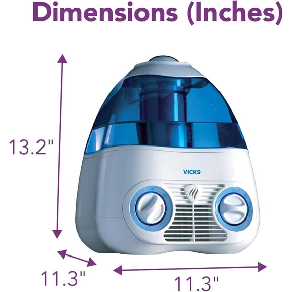 Starry Night Filtered Cool Mist Humidifier, Medium to Large Rooms, 1 Gallon Tank – Cool Mist Humidifier for Baby and Kids Rooms with Light Up Star Night Light Display, Works with VapoPads