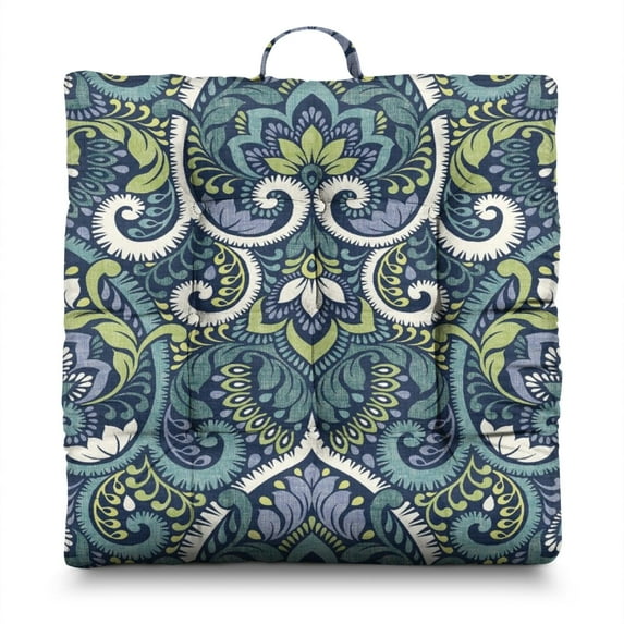 Starry Night Floor Pillow 22x22 Inch Square Boho Cushion, Celestial Aesthetic, Plush for Lounge & Fireplace