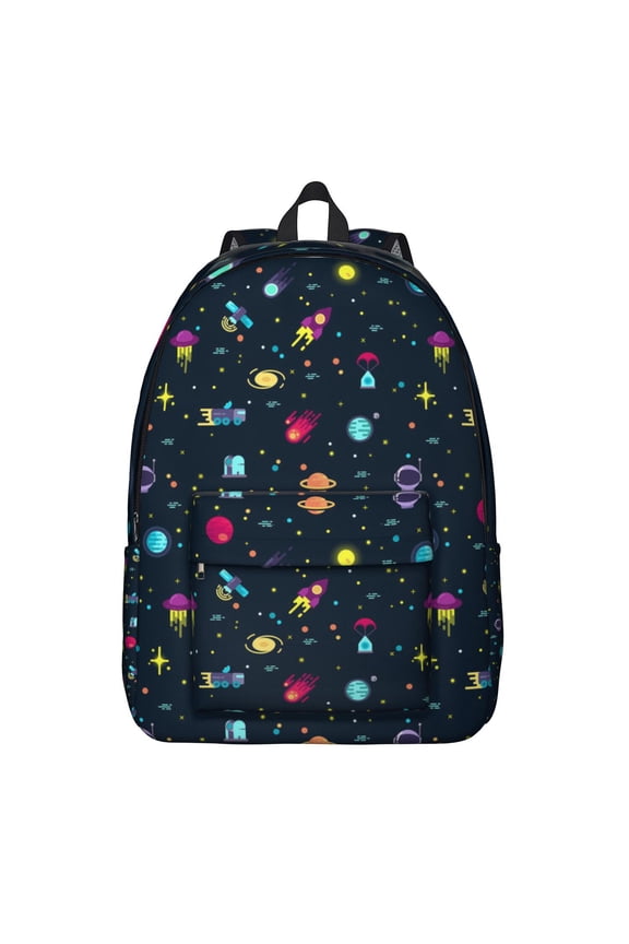 Starry Night Galaxy Backpack&nbsp;- Space Themed Waterproof College Backpack for Sci-Fi Lovers, Lightweight Durable Bookbag with Double Zippers & Side Pockets