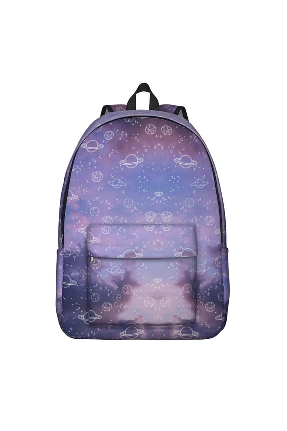 Starry Night Galaxy Backpack&nbsp;- Space Themed Waterproof College Backpack for Sci-Fi Lovers, Lightweight Durable Bookbag with Double Zippers & Side Pockets