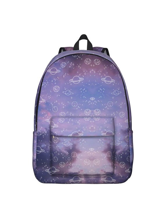 Starry Night Galaxy Backpack - Space Themed Waterproof College Backpack for Sci-Fi Lovers, Lightweight Durable Bookbag with Double Zippers & Side Pockets