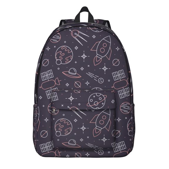 Starry Night Galaxy Backpack - Space Themed Waterproof College Backpack for Sci-Fi Lovers, Lightweight Durable Bookbag with Double Zippers & Side Pockets