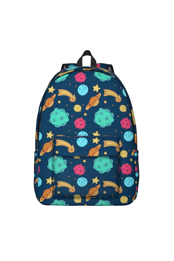 Starry Night Galaxy Backpack&nbsp;- Space Themed Waterproof College Backpack for Sci-Fi Lovers, Lightweight Durable Bookbag with Double Zippers & Side Pockets