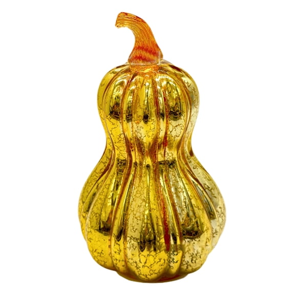 Starry Night Glass Pumpkins - Illuminated LED Fall Decor with Auto Timer - Sparkling Halloween & Thanksgiving Centerpiece for Bedroom, Mantel, or Entryway