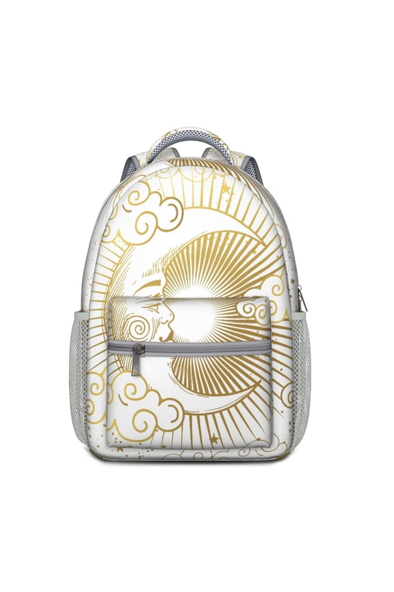 Starry Night Gothic Backpack – Celestial Moon & Sun Astrology Design with Mystical, Witchy and Spiritual Prints