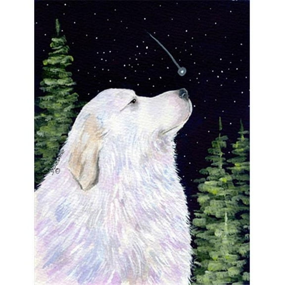 Starry Night Great Pyrenees Flag - Garden Size, 11 x 15 in.