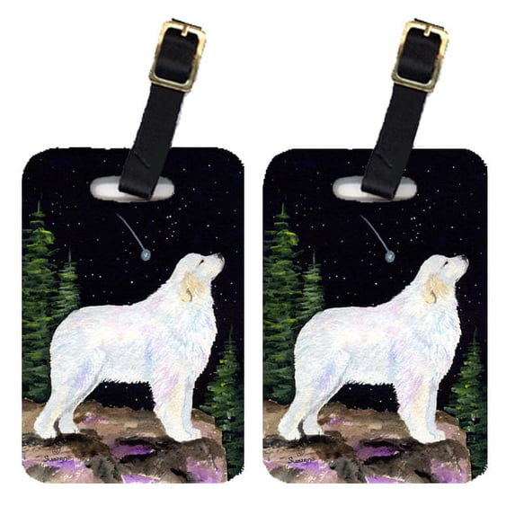 Starry Night Great Pyrenees Luggage Tags Pair of 2