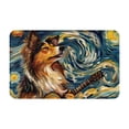thumbnail image 1 of Starry Night Guitar Dog Front Door Mat, Indoor Mats for Bedroom Bathroom Kitchen, Floor Mat Non-Slip, Soft Carpet Floor Cover Machine Washable Entryway Mat - 20x31.5in, 1 of 5