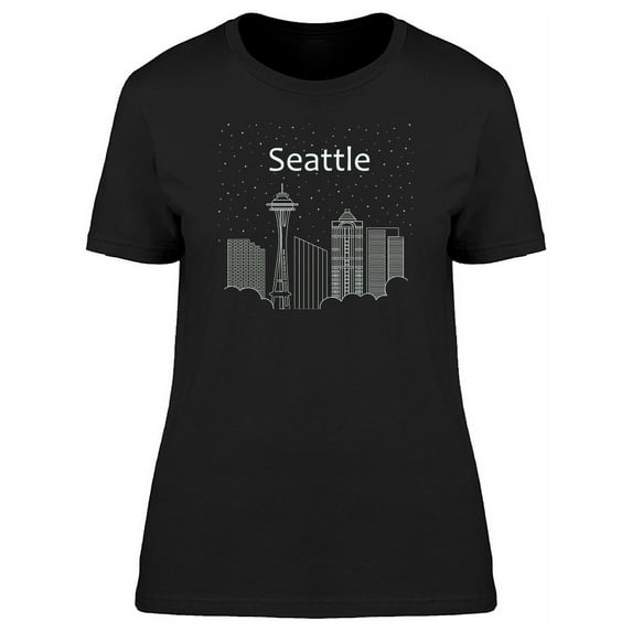 Starry Night In Seattle City T-Shirt Women -Image by Shutterstock, Female Large