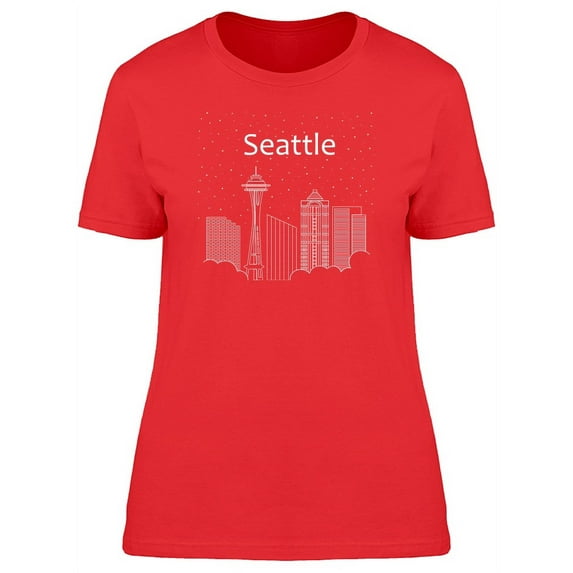 Starry Night In Seattle City T-Shirt Women -Image by Shutterstock, Female Small
