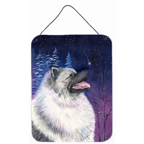 Starry Night Keeshond Aluminium Metal Wall Or Door Hanging Prints