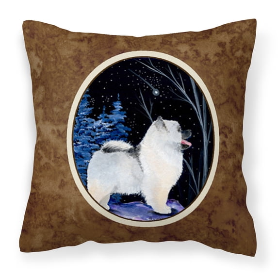 Starry Night Keeshond Fabric Decorative Pillow