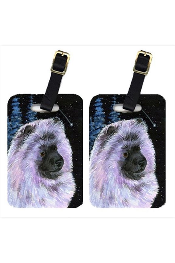 Starry Night Keeshond Luggage Tags- Pack - 2