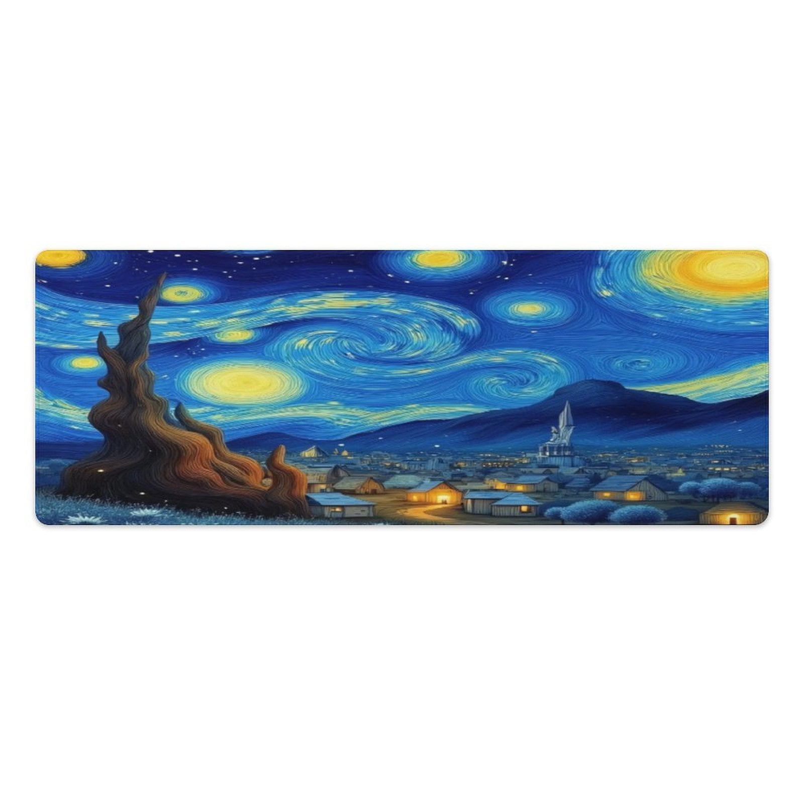 Starry Night Kitchen Rugs Pvc Mats Set of 2 Pieces Non Slip Soft ...