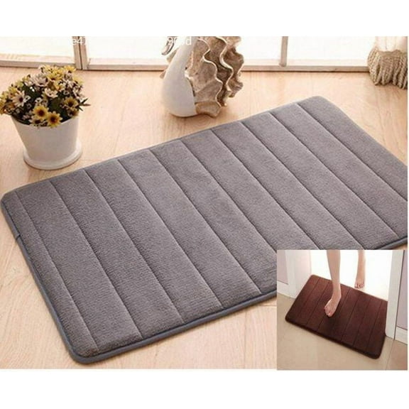 Starry Night Memory Foam Bath Rug, Brown, 17" x 24", Absorbent Slip Resistant Pad