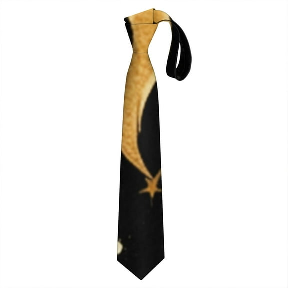 Starry Night Mens Necktie - Ethereal Astronomical Satin Tie for Weddings, Prom & Business Formal Wear
