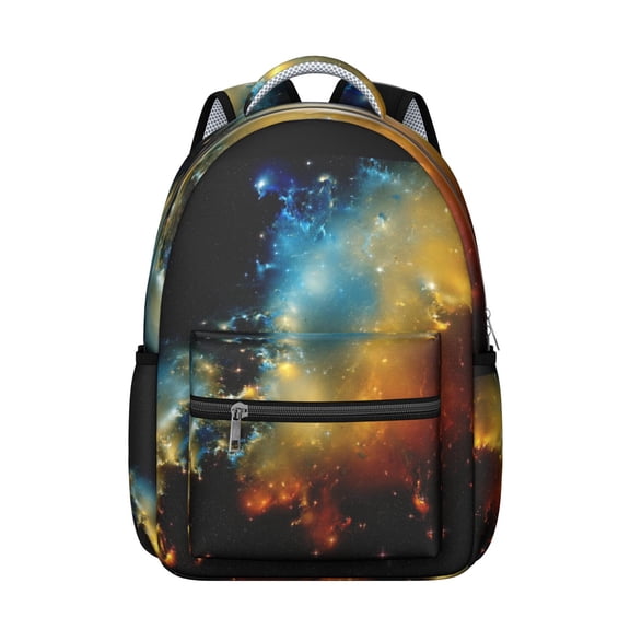 Starry Night Nebula Students Backpack Galaxy Sci-fi Lovers Space Design, Durable and Comfortable Outer Space School Bag for Student and Student