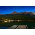 thumbnail image 1 of Starry Night Of Mountains And Lake Maligne Lake Jasper National Park Alberta Canada Poster Print, 1 of 4