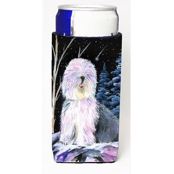 Starry Night Old English Sheepdog Michelob Ultra bottle sleeves For Slim Cans