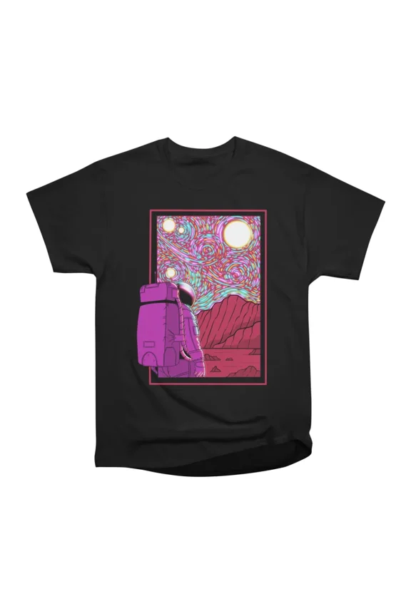 Starry Night On Mars T-Shirt Tee Gift For Him Merch For Her Apparel For Friend