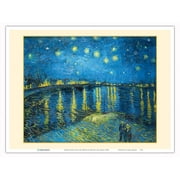 Starry Night Over the Rhone - From an Original Color Painting by Vincent van Gogh c.1888 - Master Art Print (Unframed) 9in x 12in