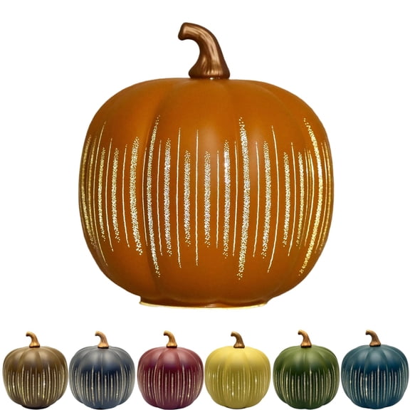 Starry Night Pumpkin, Luminous LED Pumpkin, Sparkling Starry Glass Pumpkin, Autumn Halloween Home Bedroom Bathroom Corridor Lighting Decoration - Red
