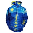 thumbnail image 1 of Starry Night Reflection-2 Men's Women Vintage 3D Hooded Sweatshirt - All-Season Loose Fit Streetwear, 1 of 6