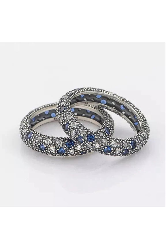 Starry Night Ring With Sapphire Crystals