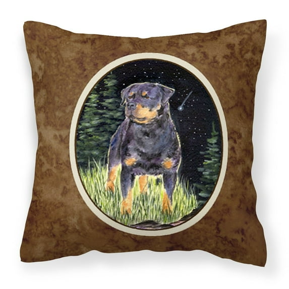 Starry Night Rottweiler Fabric Decorative Pillow