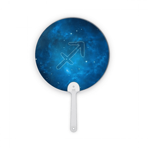Starry Night Sagittarius Zodiac Constellation Plastic Round Handheld Fan Decorations Craft