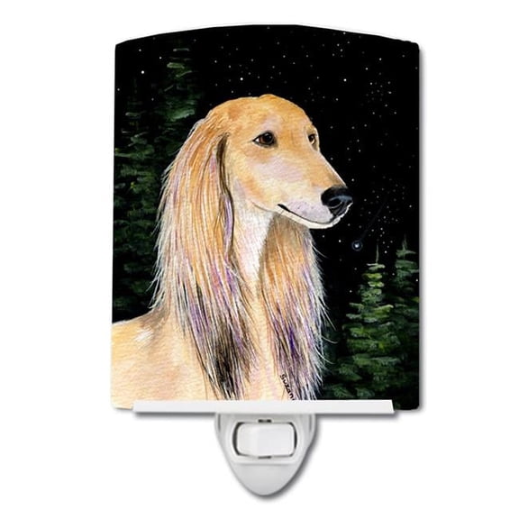 Starry Night Saluki Ceramic Night Light