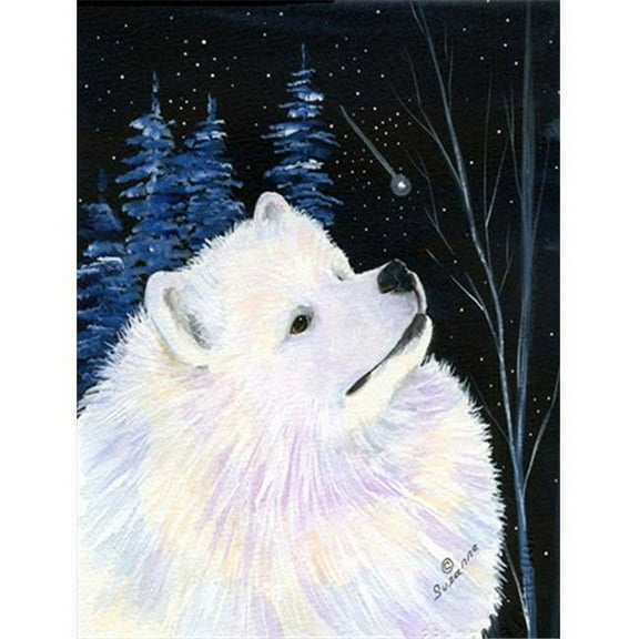 Starry Night Samoyed Flag - Garden Size, 11 x 15 in.