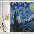 thumbnail image 1 of Starry Night Shower Curtain for Bathroom with Hooks, V. Gogh Stars Art Decorative Long Cloth Fabric Shower Curtain Bath Decorations - 71Wx72L, Blue$$Home Decor, Kitchen, & Other, 1 of 8