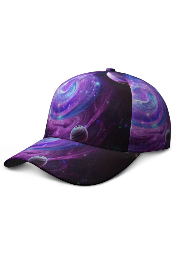 Starry Night Sky Alien Spacecraft Baseball Cap – Durable Snapback Hat for Softball, Volleyball, Tennis, and Golf Fans