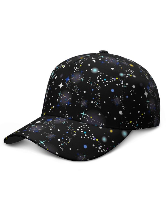 Starry Night Sky Alien Spacecraft Baseball Cap – Durable Snapback Hat for Softball, Volleyball, Tennis, and Golf Fans