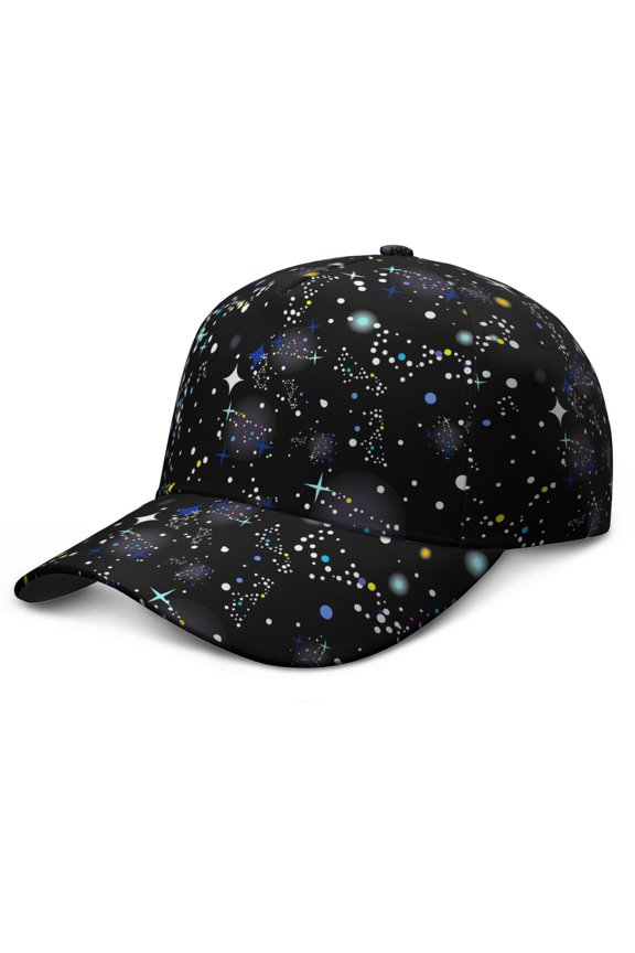 Starry Night Sky Alien Spacecraft Baseball Cap – Durable Snapback Hat for Softball, Volleyball, Tennis, and Golf Fans