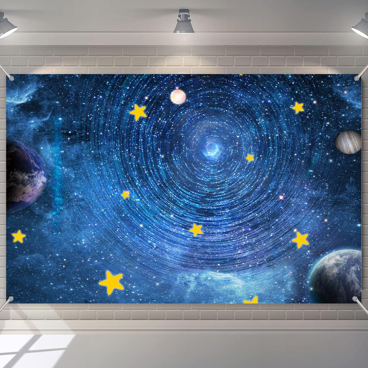 Starry Night Sky Backdrop Glitter Stars Space Theme Background For Boy Starry night sky backdrop glitter stars space theme background for boy