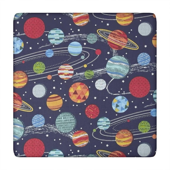 Starry Night Sky Elastic Edge Square Table Cover Windproof Tablecloth for Outdoor Use